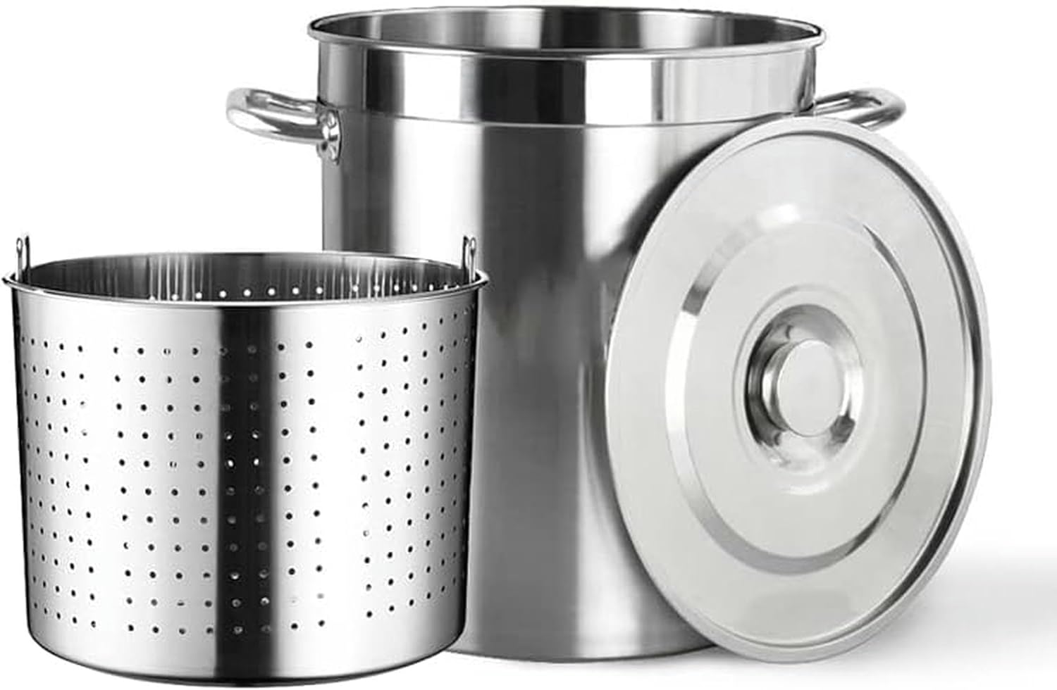 Large Stainless Steel Stockpot for Crab & Seafood Boil, Outdoor Turkey Fryer, Versatile 15.7