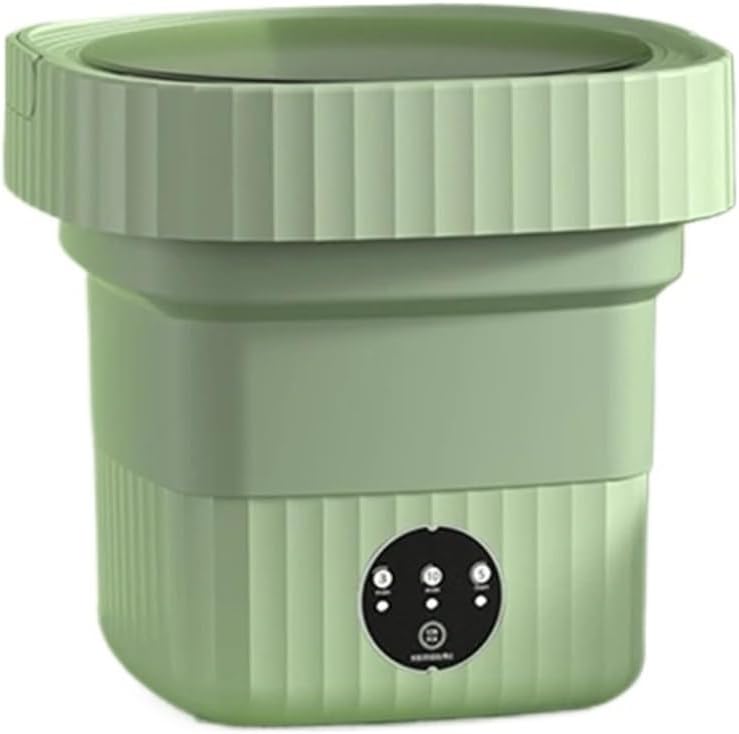 Portable Washing Machine, 6L Folding Portable Washing Machine Big Capacity With Spin Dryer Bucket For Clothes Travel Home Underwear Socks Mini Washer,for Apartments, Homes, and Dorms(Green)