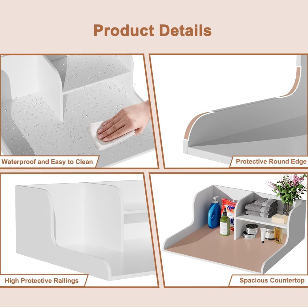 2 Tier Washer Dryer Countertop with Shelf, 27.5