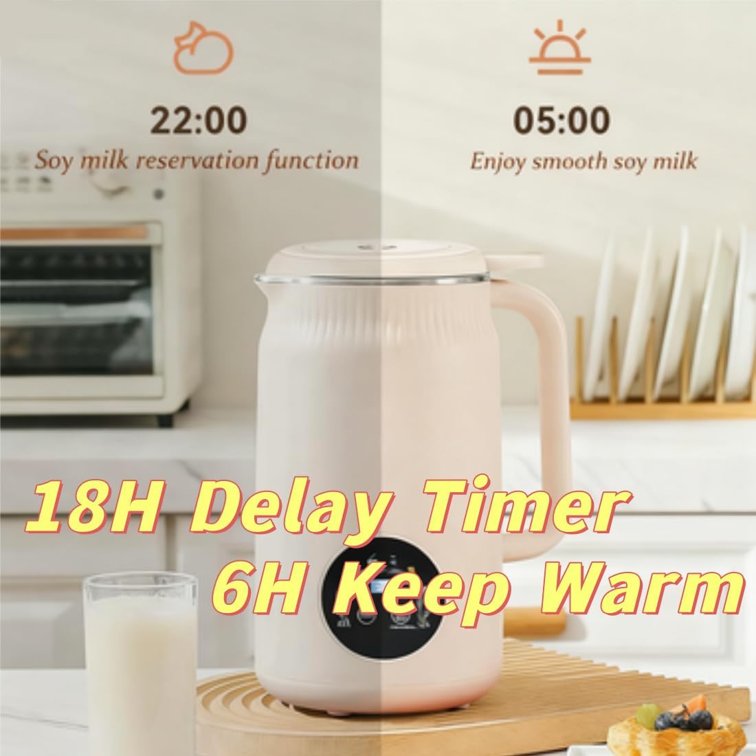 The 8-In-1 Multifunction Nut Milk & Juice Maker, 2026 Upgraded Nutmilk Maker Blender, Automatic Soybean Juice Machines with Timer Self-Cleaning and Keep-Warm, Suitable for Home Kitchen (A2)