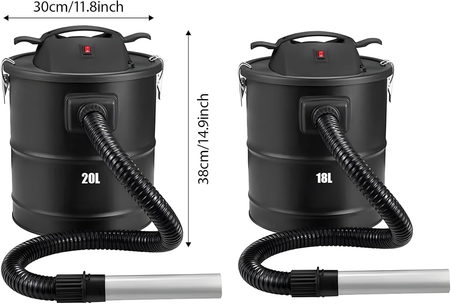 Compact Fireplaces Ashes Vacuum with 18kPa Suction Power 1200W Motor Household Barrels Vacuum Easy to Use for Fireplaces