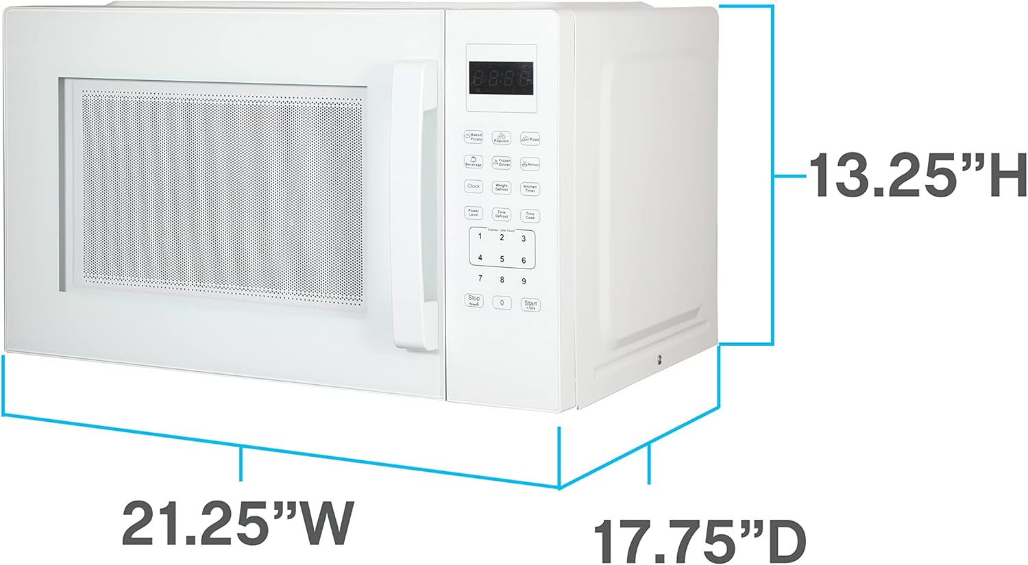 Avanti Microwave Oven 1000-Watts Countertop Compact with 9 Pre-Set Cooking Settings, Speed Defrost & By Weight, Electronic Control Panel and Glass Turntable, 1.5-Cu.Ft., White