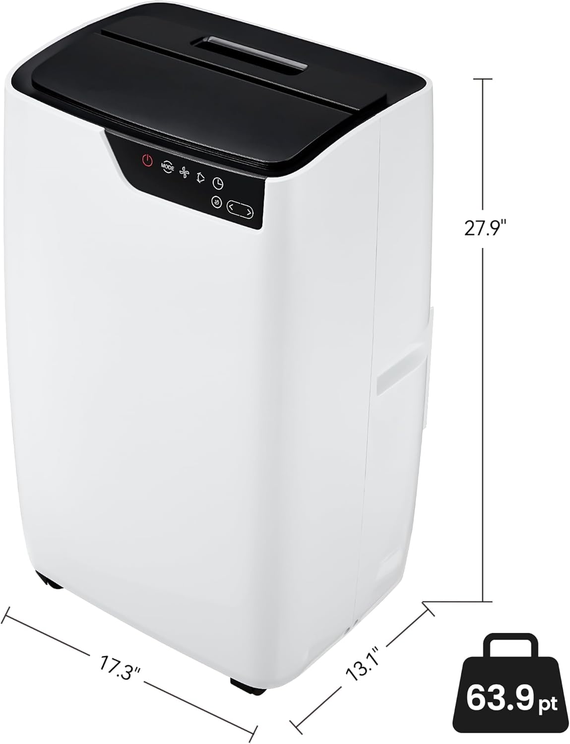 Portable Air Conditioners, 12000 BTU Portable AC for Rooms Up to 550 Sq.Ft. 3-In-1 Portable AC with Quick Cooling, Dehumidifying, 3-Speed Fan, 24H Timer, Remote, Ultra-Quiet, White and Black