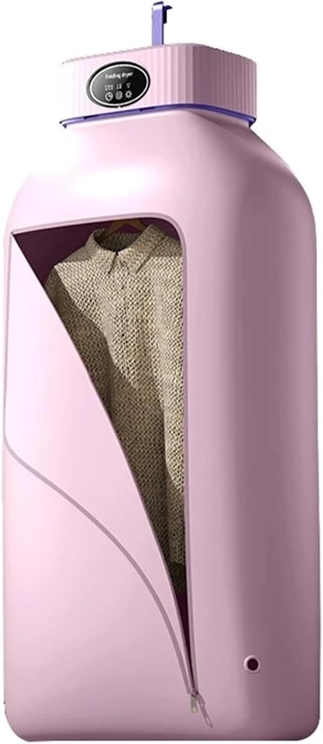 Portable Clothes Dryer, Folded Electric Clothes Dryer Smart Drying Rack Hang Ultraviolet Dryer Machine,for Travel,Apartment(Pink)