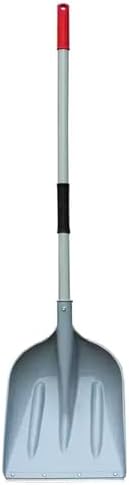 Large Capacity Lightweight Aluminum Snow Shovel with Ice Scraper - Grey & Black - Perfect for Garden, Car, Camping & Outdoor Winter Use (53.5x25.9x11.0in)