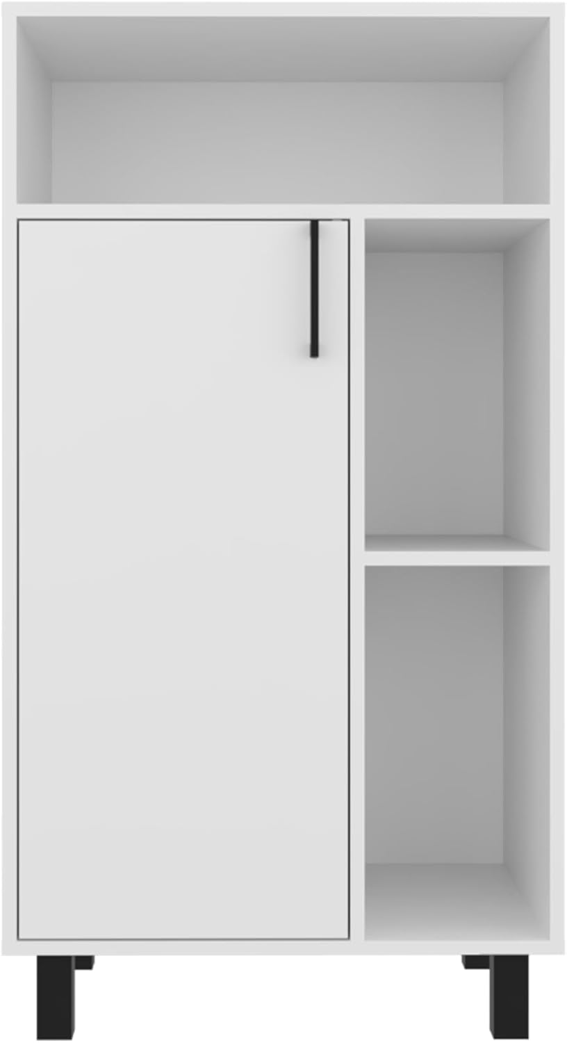 espidoo Bryce Base Cabinet White: Modern Compact Organizer with Door & Shelves - Sturdy Engineered Wood Storage for Kitchen & Laundry Room - Extra Prep Area & Appliance Space