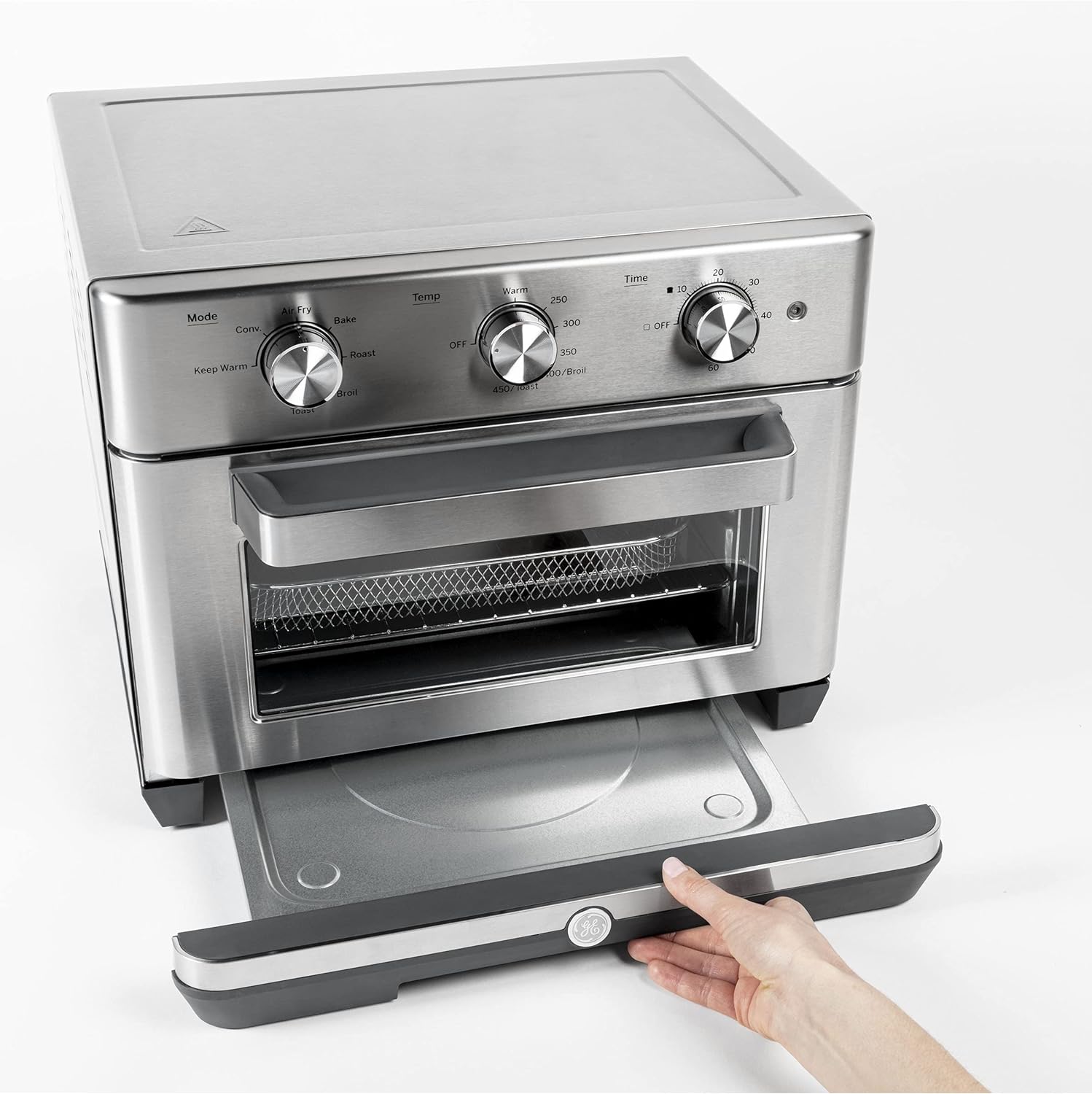 GE Mechanical Air Fryer Toaster Oven + Accessory Set | Convection Toaster with 7 Cook Modes | Large Capacity Oven - Fits 12