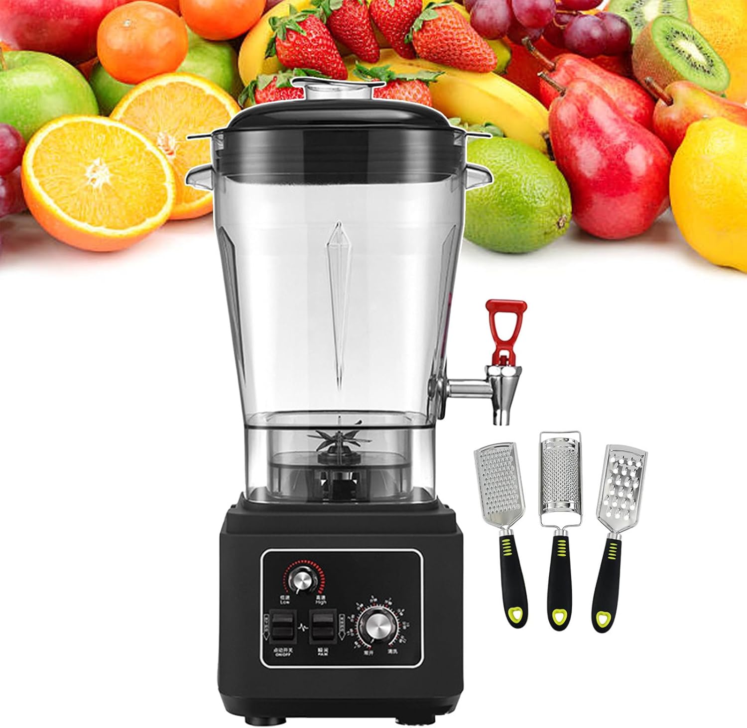45000rpm Countertop Blenders Smoothie Mixer, Soy Milk Machine for Shakes, Juice Extractor Cooking Machine with Timer and 7 Speed Control, Nut Mill 11l/15l/19l (Black),19L