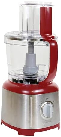 Kenmore 11-Cup Food Processor - Vegetable Procesador de Alimentos, Blender, Onion Chopper And Garlic Mincer, Kitchen Appliance High Powered Electric Licuadora, 500W, Stainless Steel Red