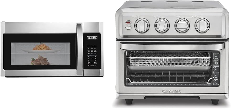 BLACK+DECKER 1000W Over The Range Microwave with Cuisinart 1800W Air Fryer Toaster Oven with Bake, Broil & Grill