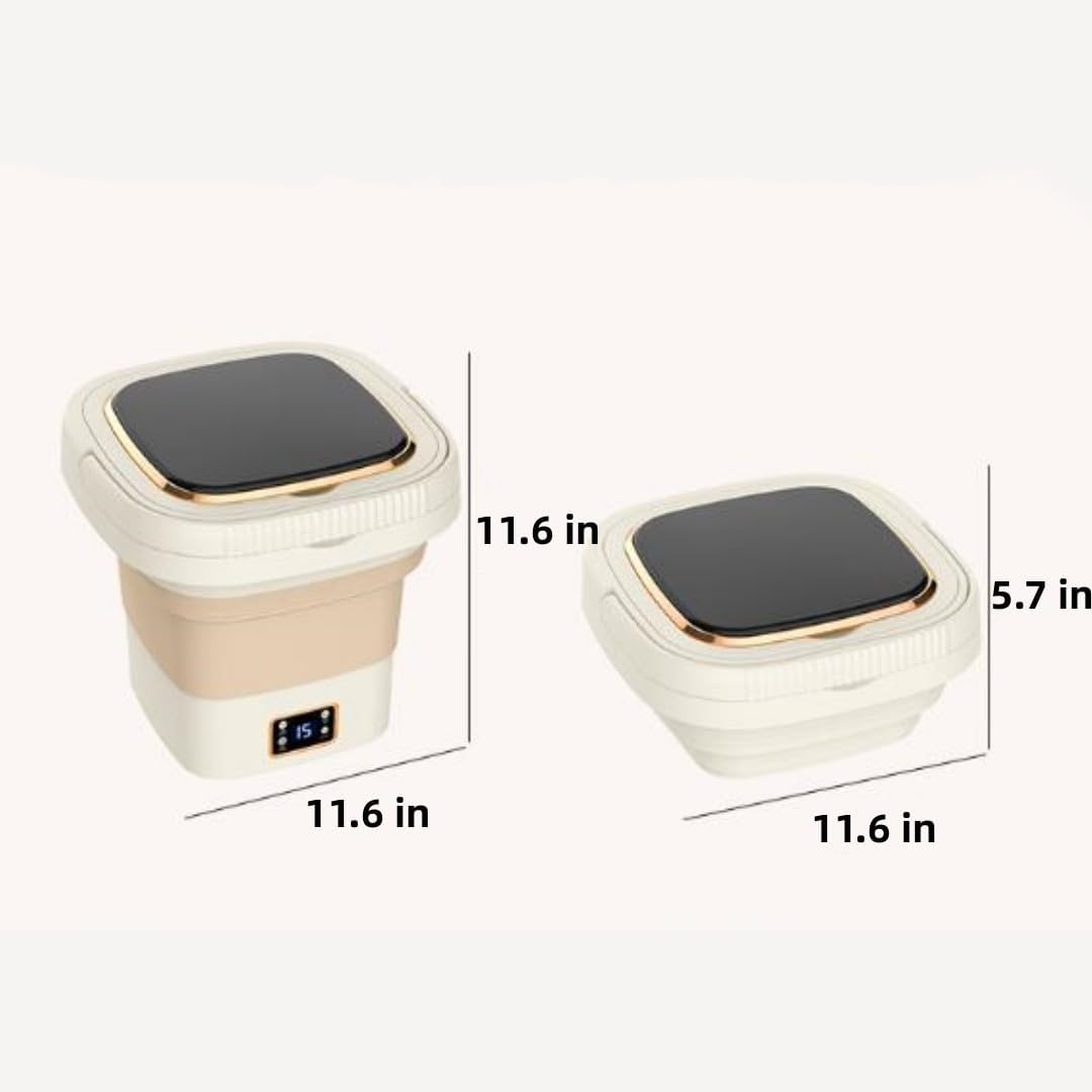 Portable Mini Folding Washing Machine，9L Dormitory Small Automatic Washing and Stripping Integrated Washing Machine，Underwear or Small Items, Apartment, Dorm, Camping, RV Travel Laundry (Purple)