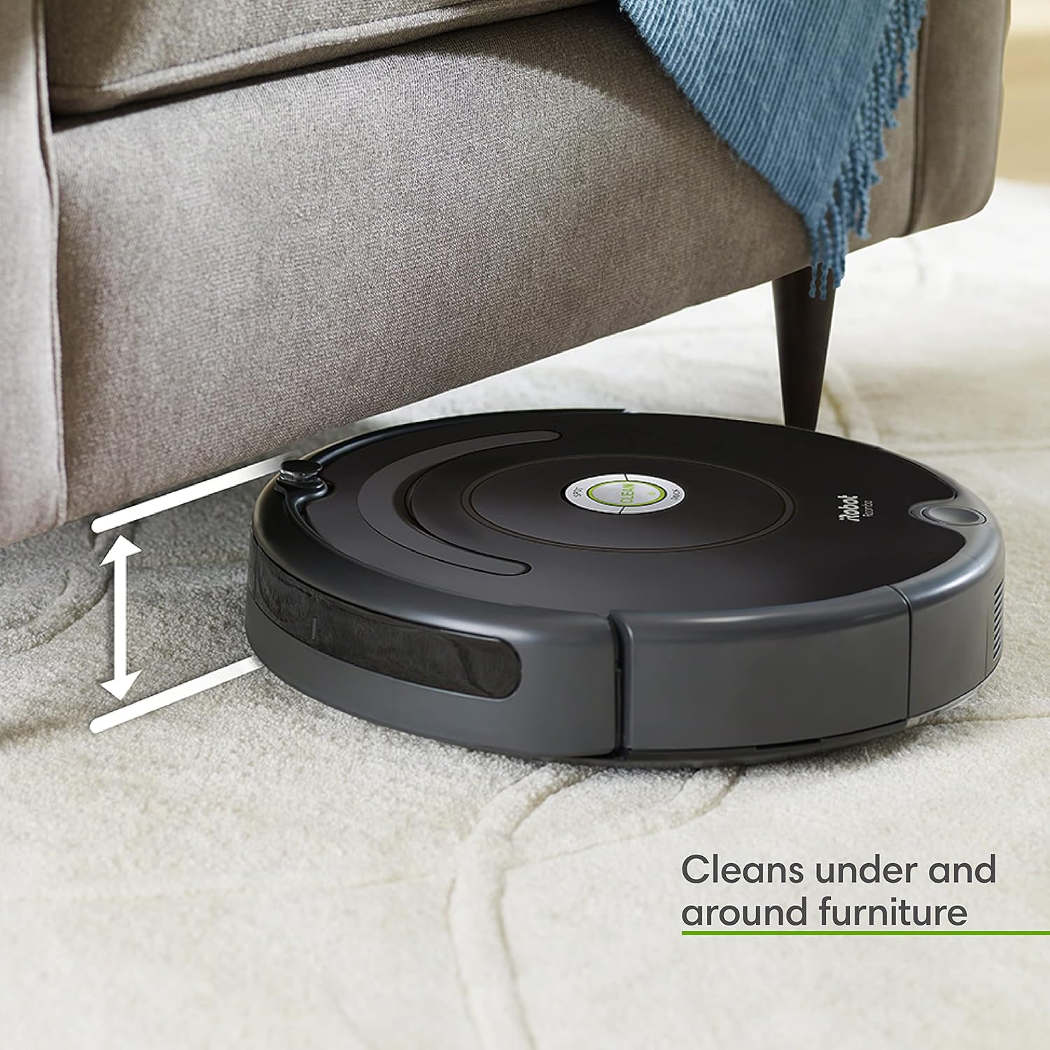 iRobot Roomba Vac Robot Vacuum (Q0120) - Easy to use, Power-Lifting Suction, Multi-Surface Cleaning, Smart Navigation Cleans in Neat Rows, Self-Charging, Alexa, 675