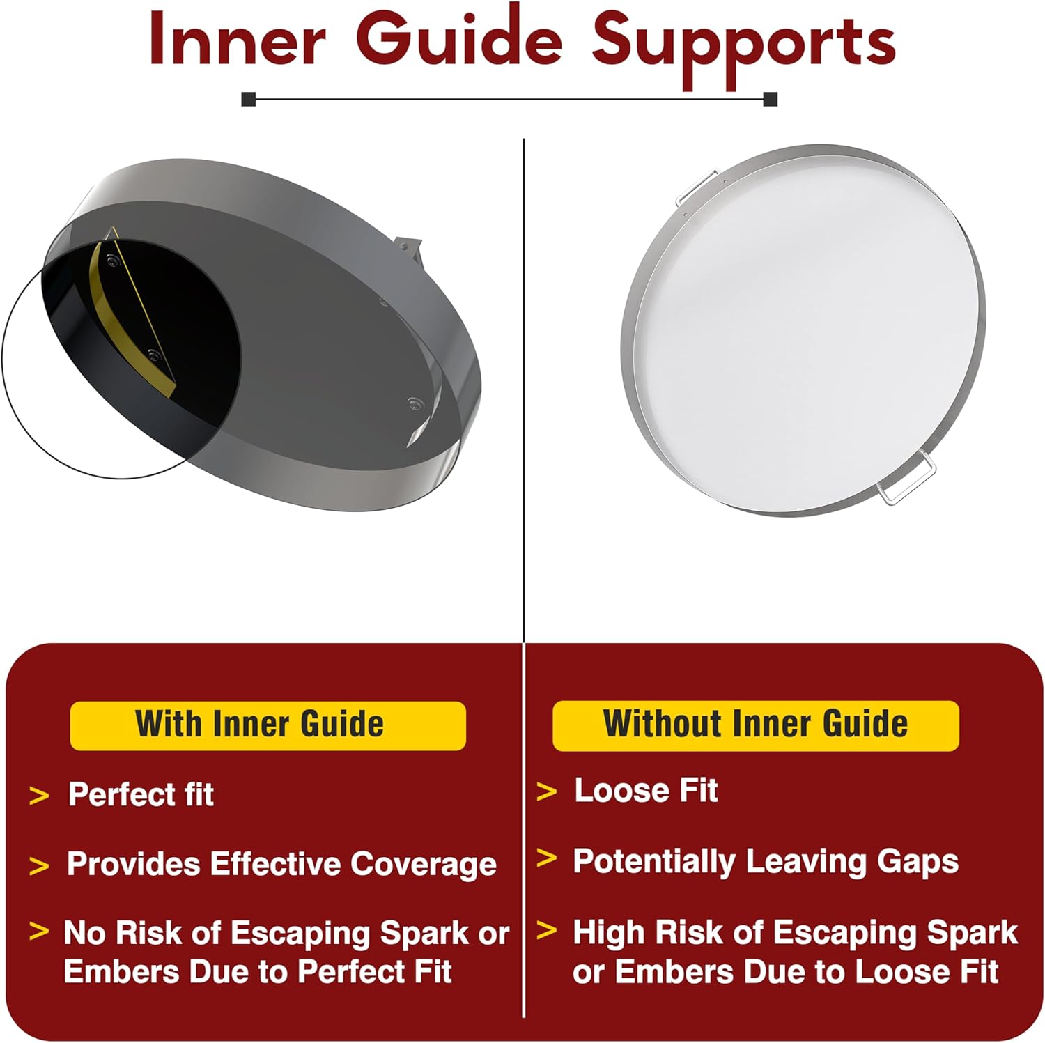 FEBTECH - Tabletop Fire Pit Lid 25.5 Inch - Compatible with Fire Pits Inside Up to 23 Inch - Carbon Steel Tabletop Firepit Shield with Dual Wooden Handles - Firepit Accessories for Bonfire