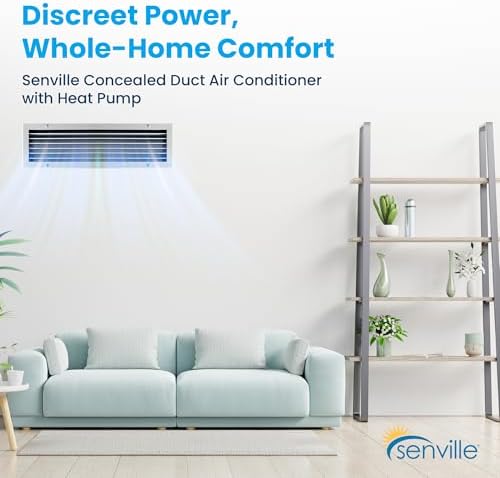 Senville 12,000 BTU Ducted Mini Split AC/Heating System, Concealed Duct, Built-in Water Pump, Wall Thermostat, 16 Ft. Installation Kit