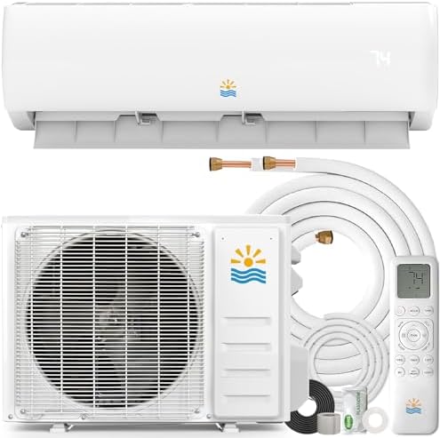 Mini Split Ac/Heating System - 11500 BTU Ductless Pre-Charged Mini Split Air Conditioner with Heat Pump, 17 SEER2 115V Energy Efficient Ac Unit Up to 750 Sq.Ft, Complete Installation Kit