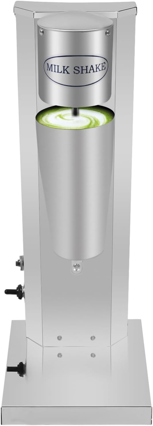 110V 180W Milkshake Maker Countertop Electric Milk Shake Blender Maker with 650ml/0.17gal PP Cup Capacity (Highest Scale Line) Household Commercial Drink Mixer, Silver