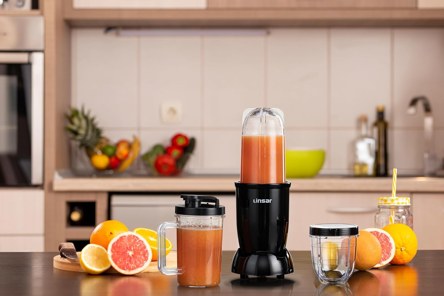 High Speed Blender (Matte Black) with additional Blender Cups, Amazing Shape Bullet Blenders For Making Smoothies, Mini Blender, Smoothie Maker for Gym, Work or Home