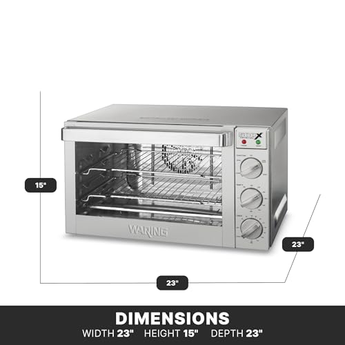 Waring Commercial WCO500X Half Size Pan Convection Oven, 120V, 5-15 Phase Plug, Steel