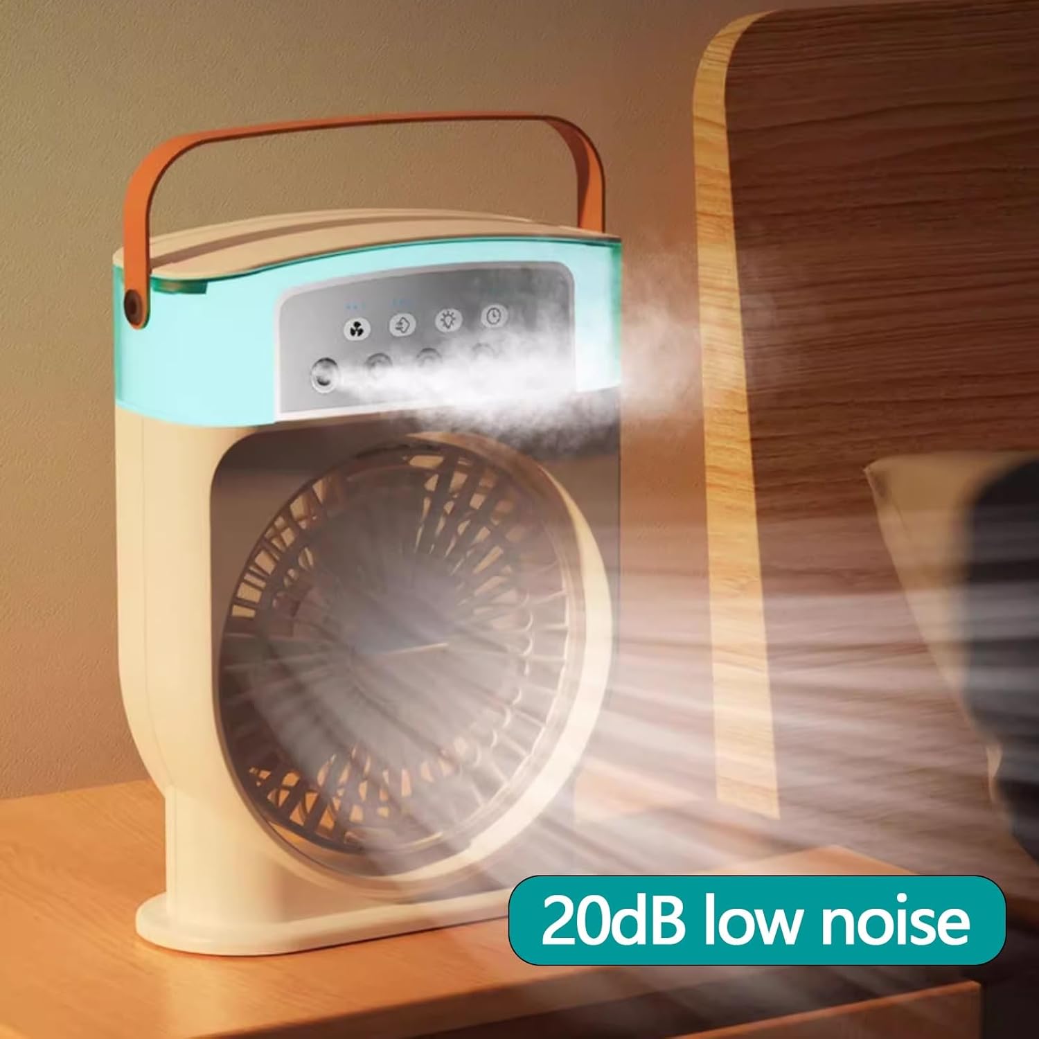 Portable Air Conditioners for Bedrooms 3 Speeds Timer Shutdown Desk Air Conditioner for Office Quiet Small 600ml Water Storage for Room Garage Patio Camping(Burst)