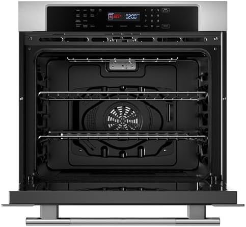 Empava 30 inch Electric Single Wall Oven with 10 Cooking Funcitons, Built-in Convection System with Screen Touch Control, Air Fry, Self-cleaning