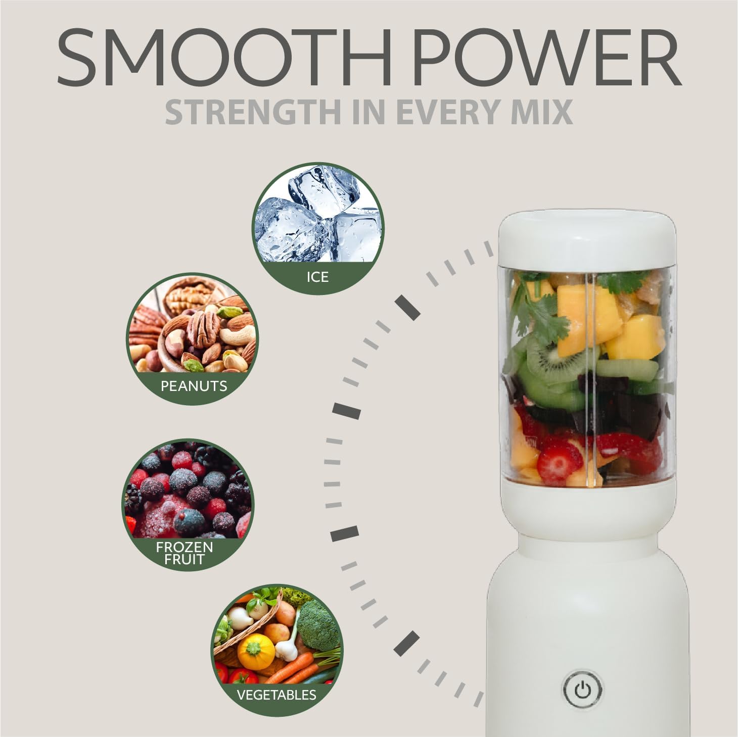 WILLOW Eco Series Warrior Blender, Compact Personal Blender for Smoothies, Shakes & Ice Crushing, One-Button-Operation Smoothie Maker, 600 Watt Base, Includes 30 OZ Cup + To-Go Cup with 2 Lids