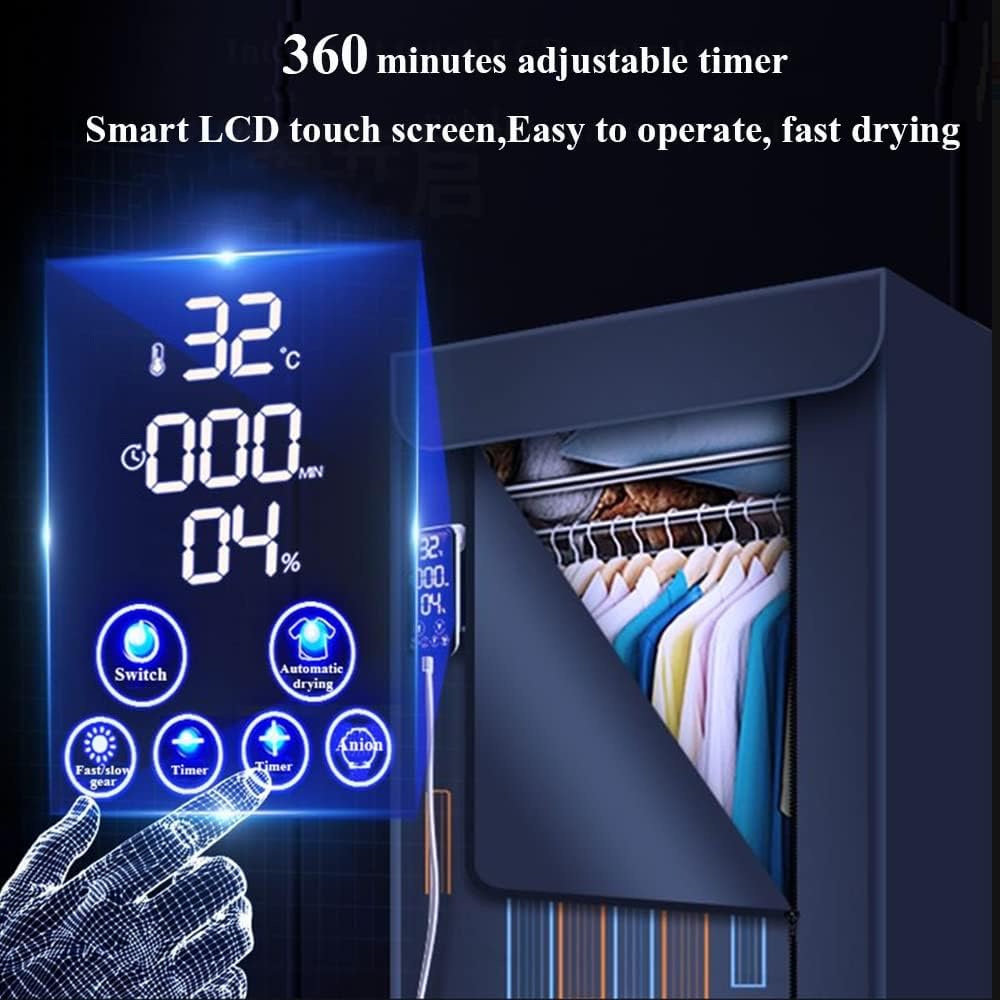 Clothes Airer 1600W 1.7 Meters Portable Electric Clothes Dryer， 3-Tier Folding Electric Laundry Drying Rack，40KG Large Capacity， Saving Heated Clothes Airer for,