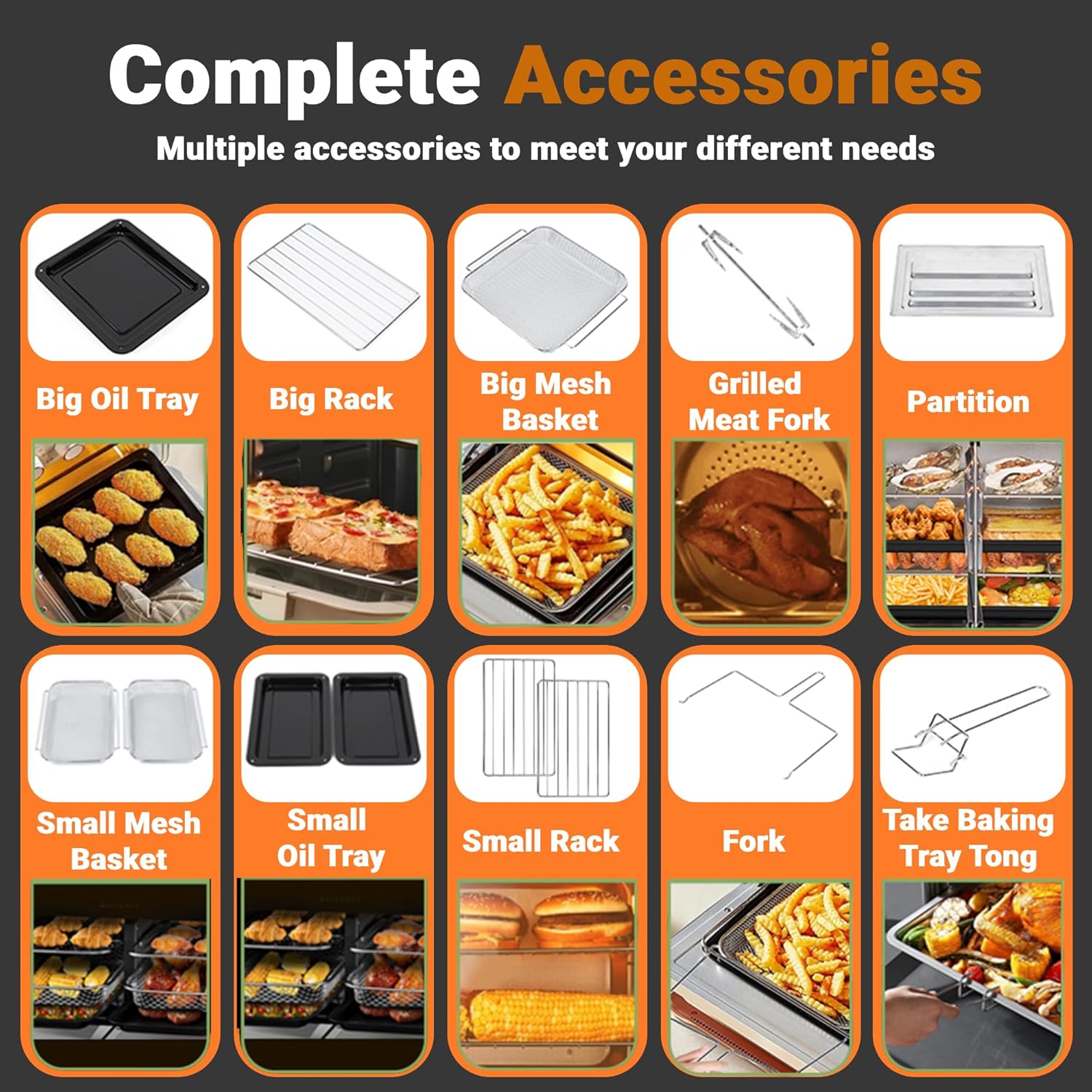 24Qt Large Air Fryer Toaster Oven Combo - French Double Door Airfryer, 15 Cooking Functions Touch Dual Zone Independent Control Electric Oven, Stainless Steel Air Fryers Oven 13 Accessories & Cookbook