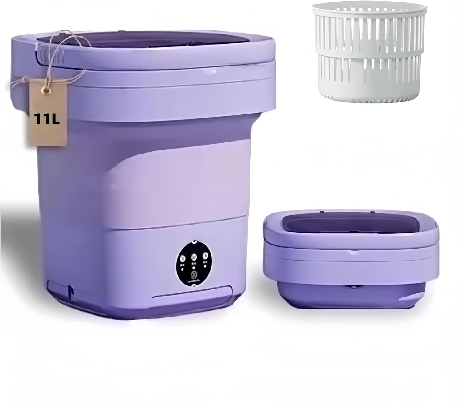 Portable washing machine.mini washing machine.11L high-capacity foldable washing machine.Deep cleaning of small clothing such as underwear and baby clothes.Suitable for camping and hotel (purple)