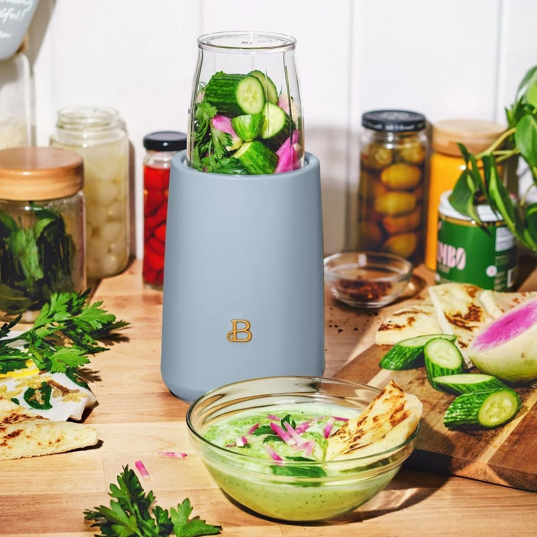 Beautiful Personal Blender Set with 12 Pieces, 240 W, Cornflower Blue by Drew Barrymore