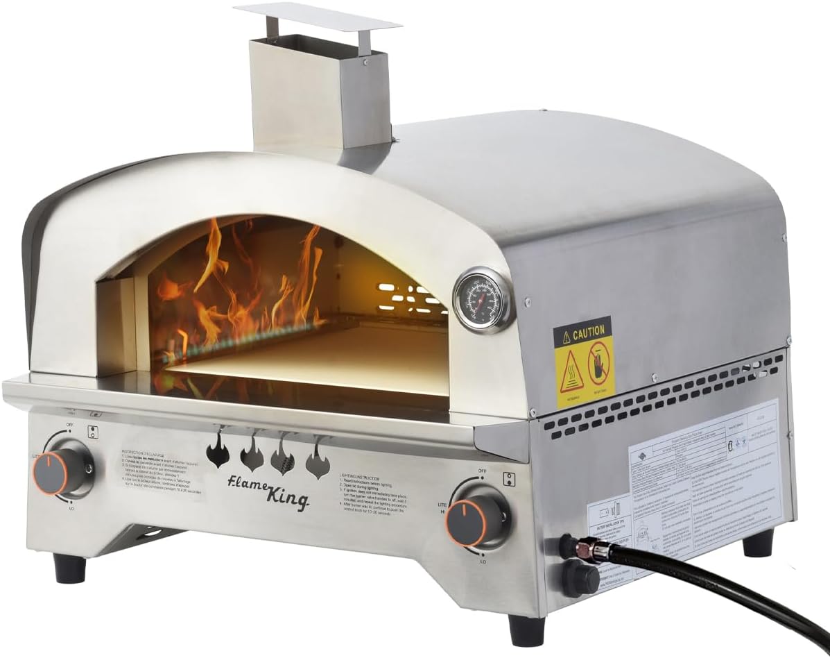 Flame King Propane Gas Pizza & Food Outdoor Oven for Camping, Backyard, Tailgating
