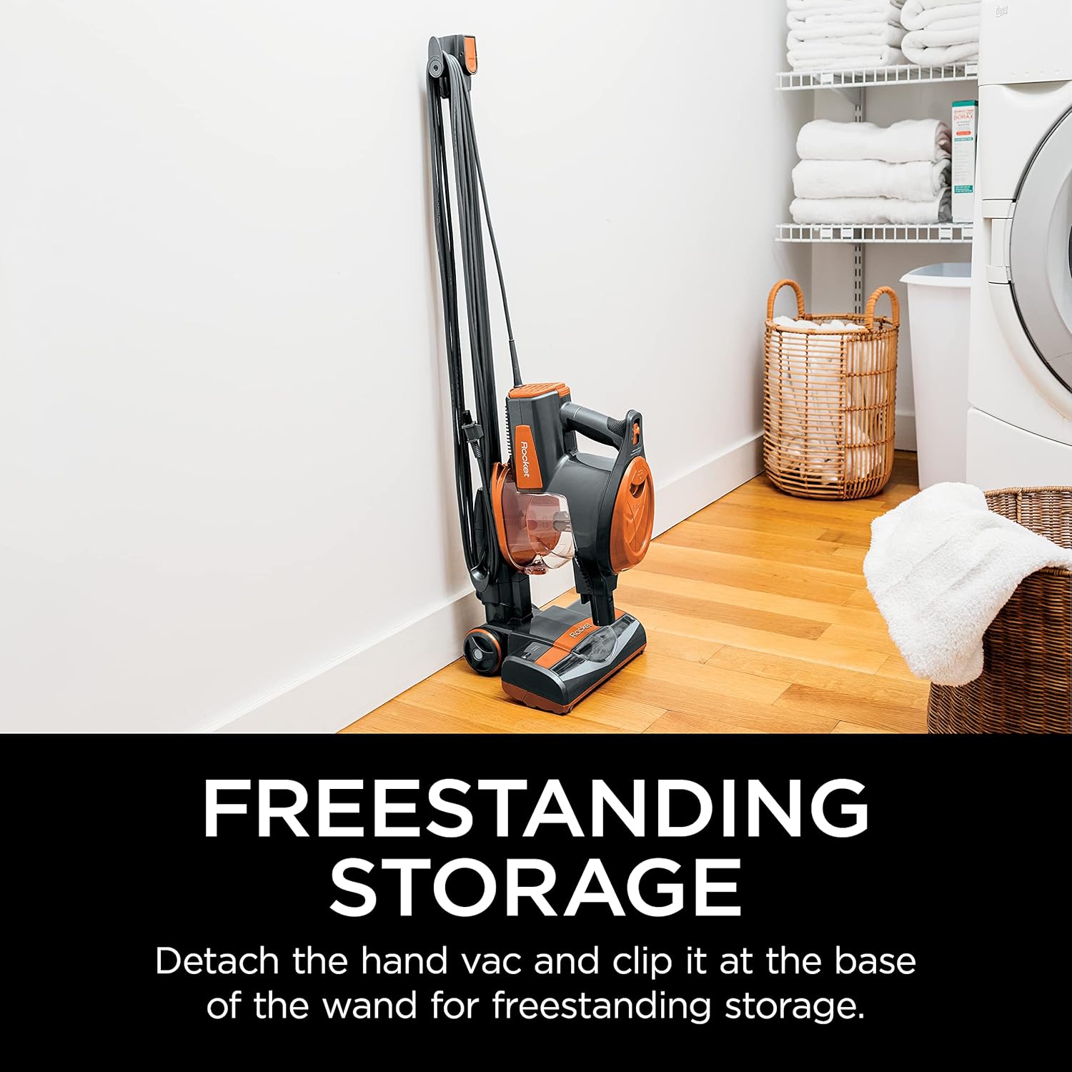 Shark Rocket Ultra-Light Corded Bagless Vacuum for Carpet and Hard Floor Cleaning with Swivel Steering (HV301), Gray/Orange