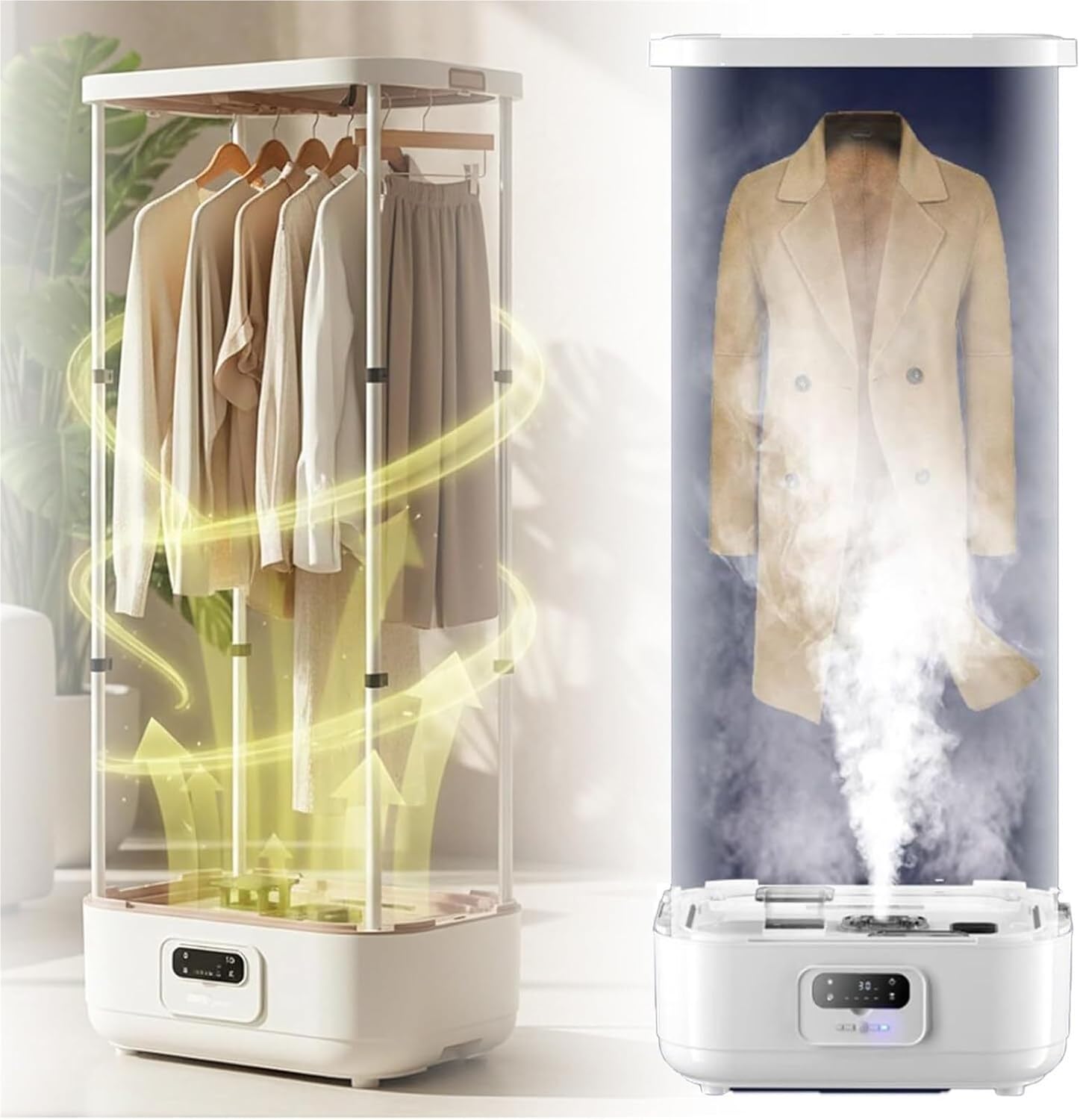 Automatic Clothing Care Machine,Portable Steam Drying Smart, Key Care with Remote Control, Foldable for Clothes&Fabric