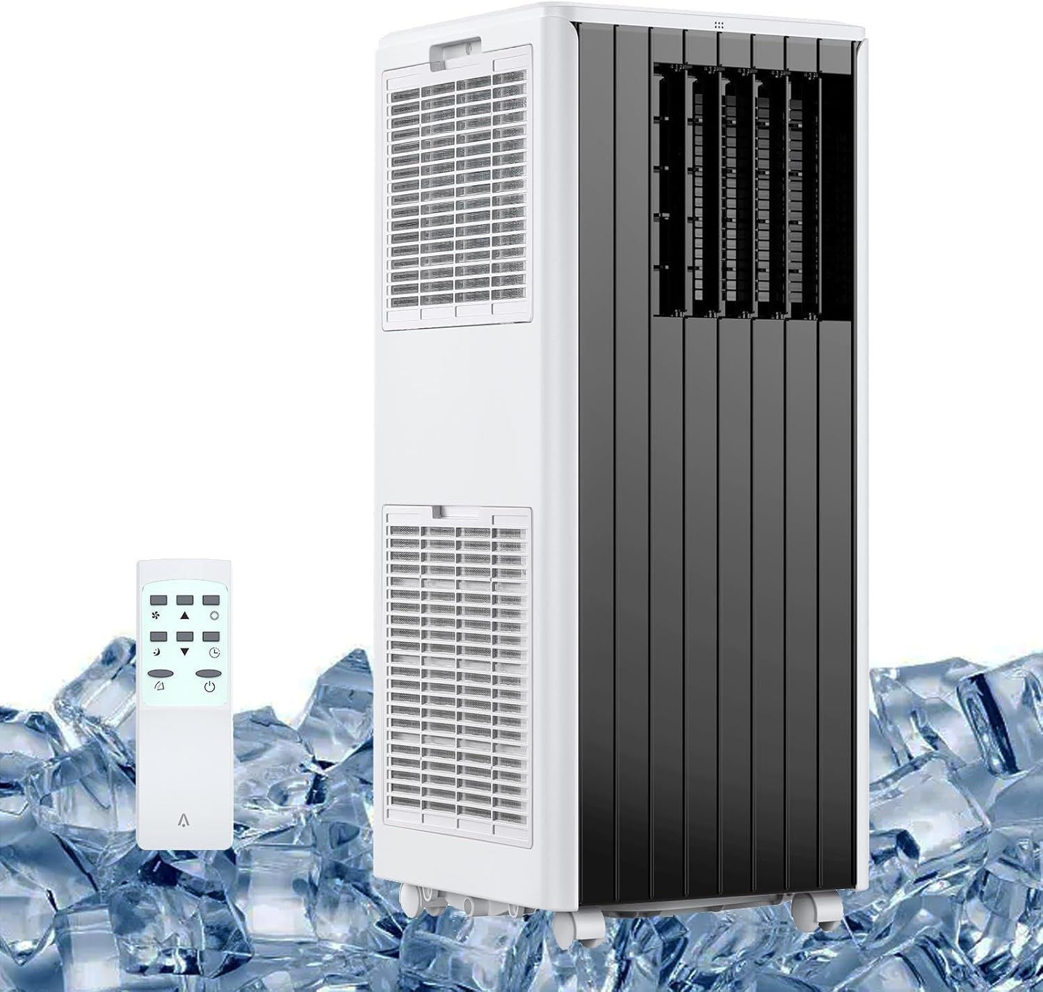 8000 BTU Portable Air Conditioner for Rooms Up to 350 Sq.Ft, 3-In-1 Indoor Portable Standing AC Unit with Dehumidifier, Cooling & Fan, 24H Timer Mode, Remote Control, Window Kit, Gray