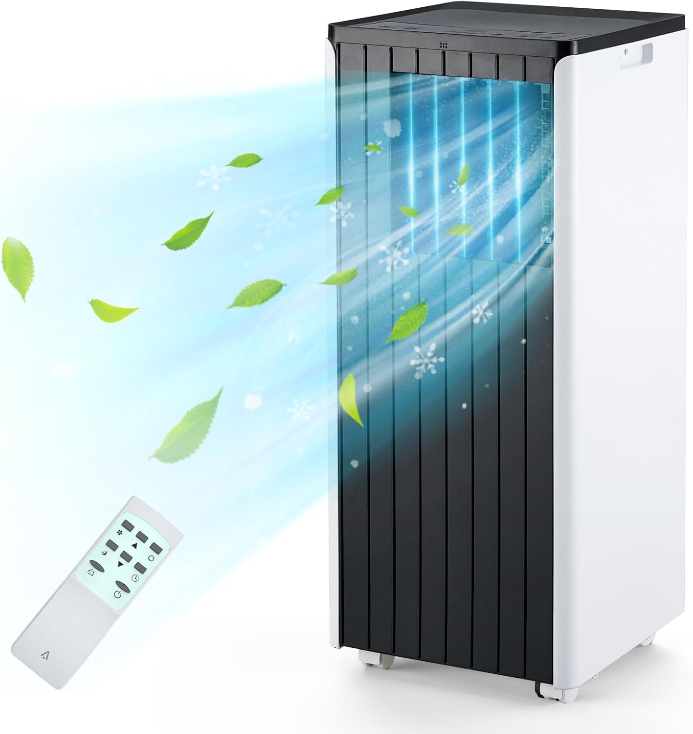 8,000 BTU 3-in-1 Portable AC Air Conditioner- Cools 350 Sq.Ft, Fan & Dehumidifier, Ultra-Quiet 53dB, 24H Timer, Sleep Mode, Remote Control & Easy Mobility