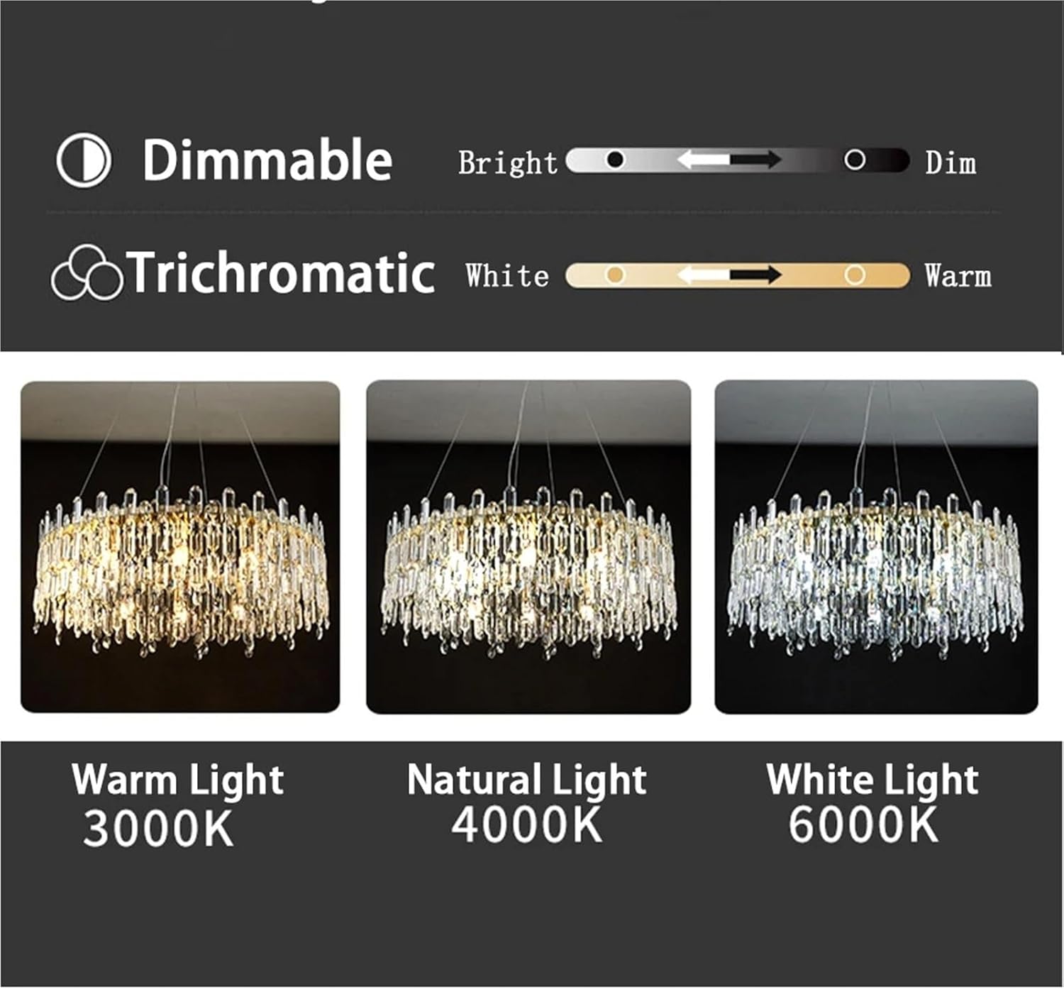 Sparkling Crystal Pendant Lights for Home Ceiling LED Luxury Modern Hanging Lamp for Room Decor Restaurant,Household