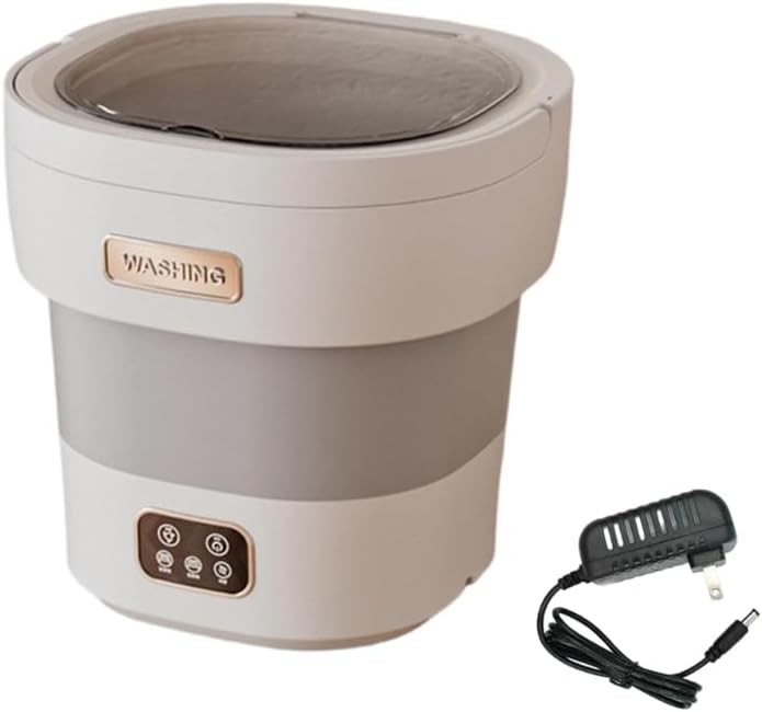 Portable Washing Machine, 12L Compact Automatic Washer with 3 Cleaning Modes, Quiet Operation & Power Spin, Ideal for Small Spaces, Delicate Clothes, and On-the-Go Laundry (Gray)