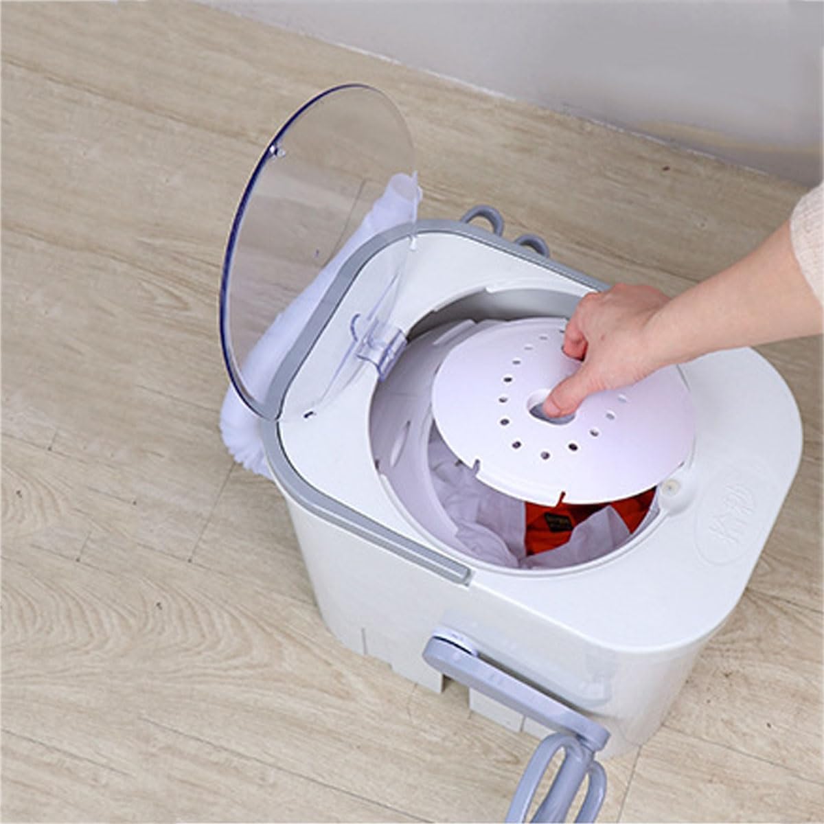 Manual Laundry Machine Small Washer Deep Cleaning 11x15x15in Non Electric Portable Washer For Home Travel College Room RV Apartment