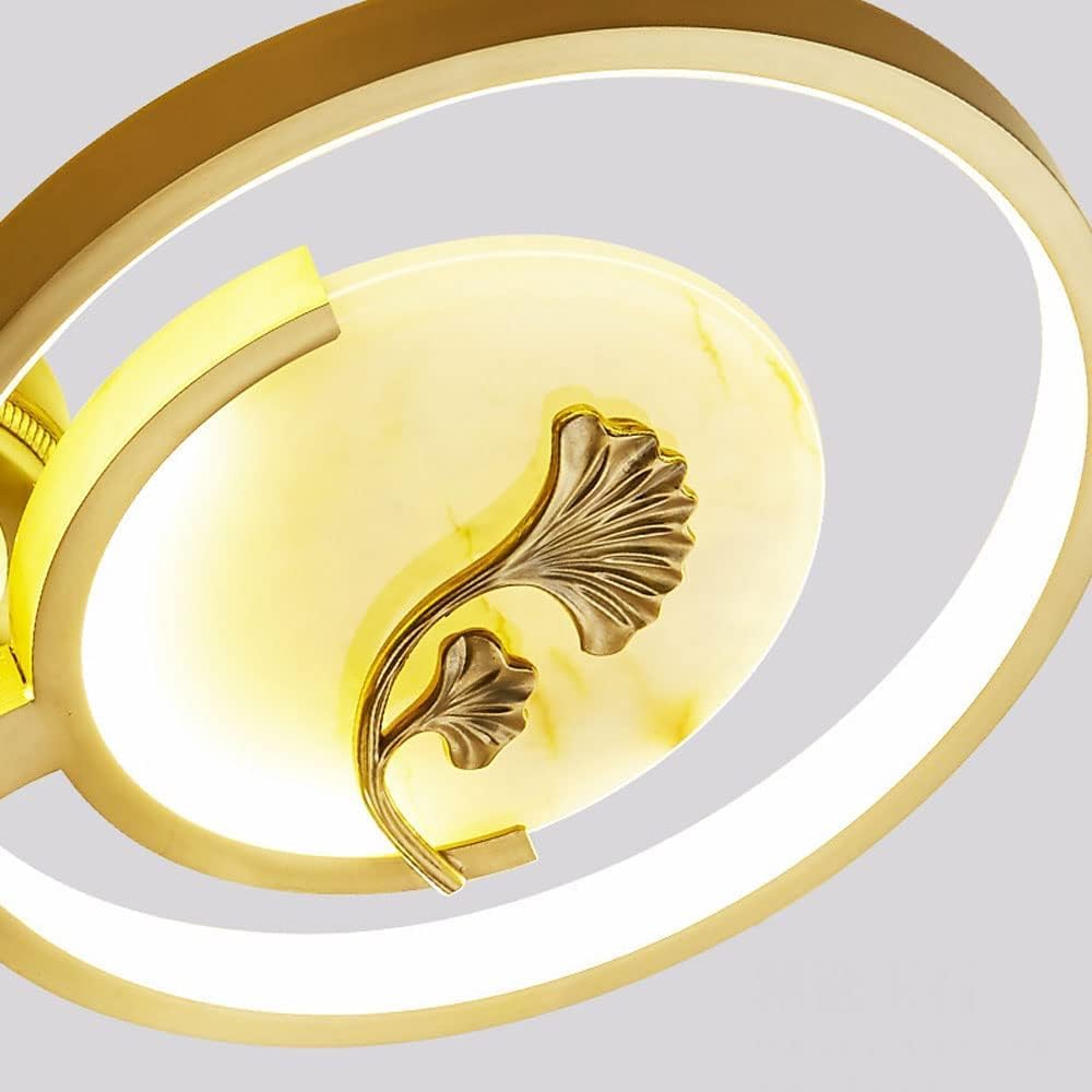 Wall Light Indoor Brushed Brass Circular Sconce Modern Marble LED Lamps Living Room Study Lighting Bedroom Hallway Lights,Household