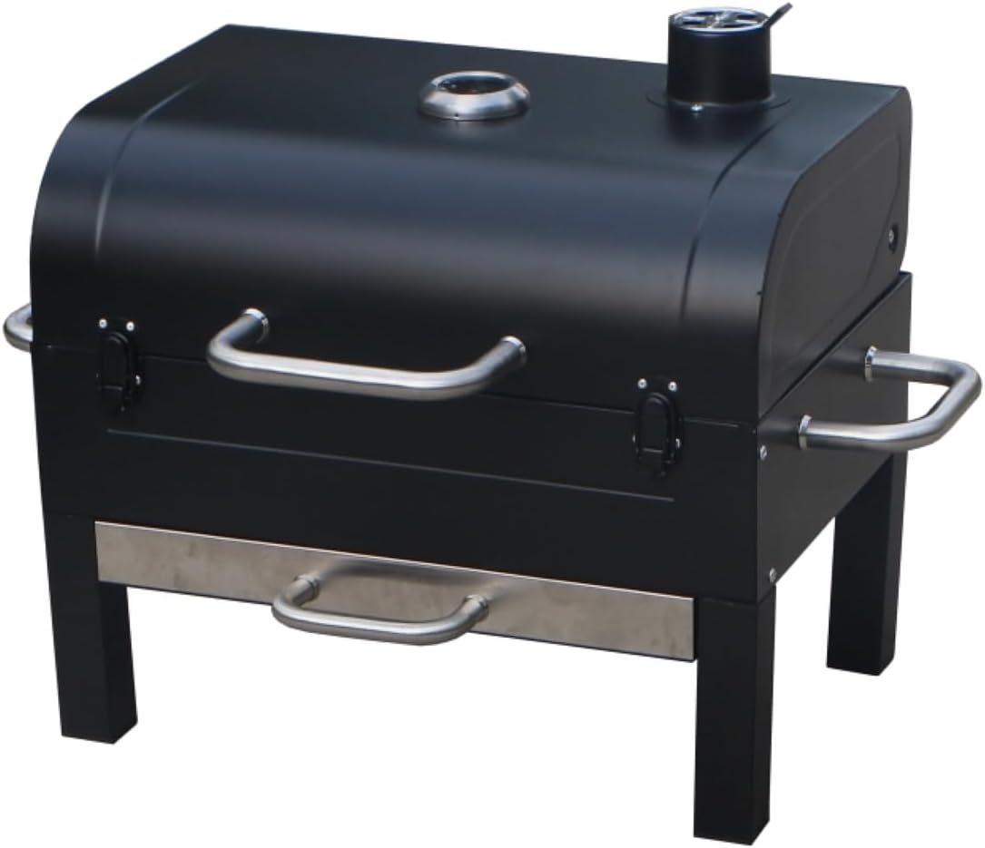 GasOne Portable Tabletop BBQ Grill - 18-inch, 2-Tiered, Side Handles & Lid - Compact Charcoal Grill for Picnic & Tailgate
