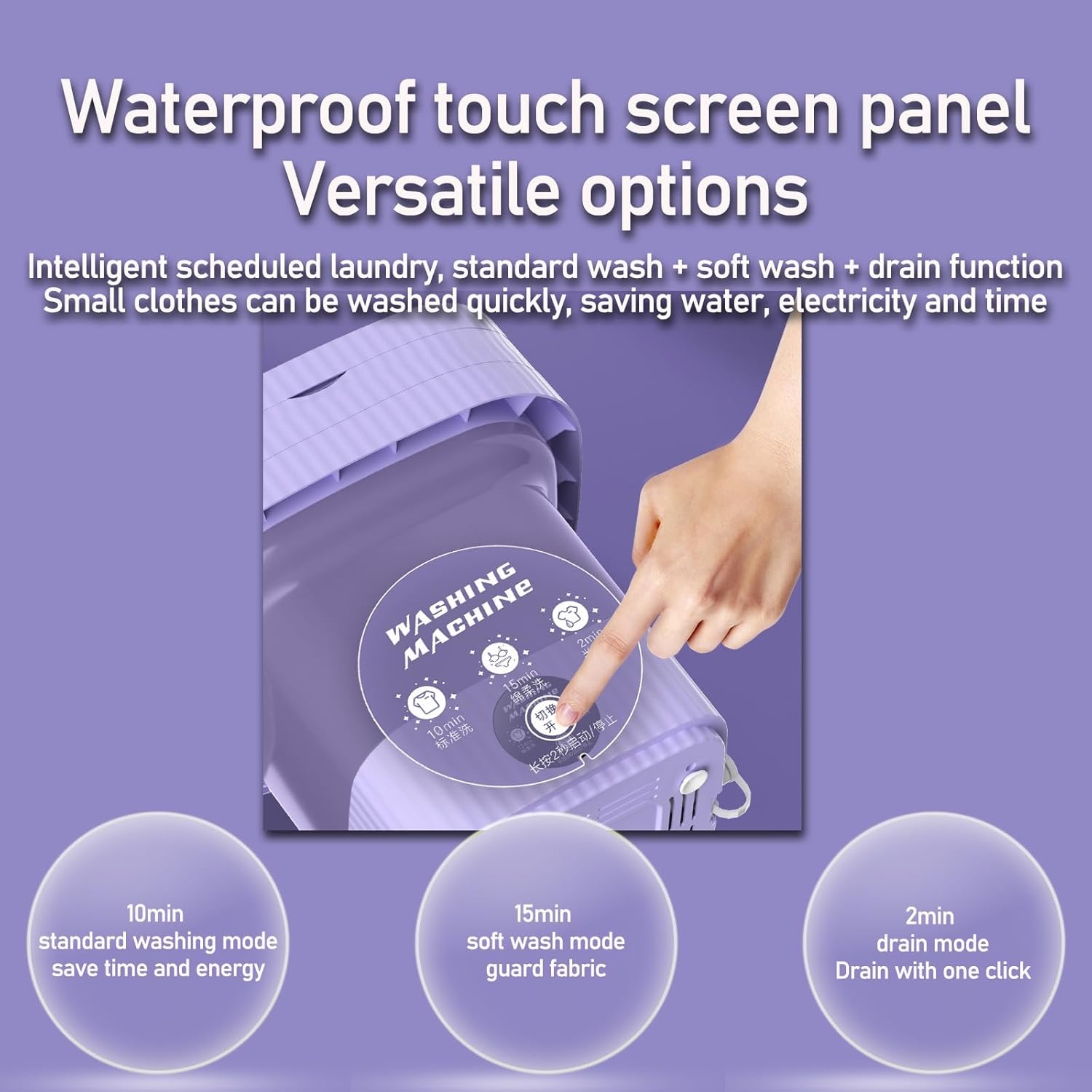 Portable Washer 10L Foldable Portable Washing Machine with Drain Basket 3 Modes for Washing Clothes for Pets, Underwear, Laundry Machine Suitable for Camping,Apartment, School, Dormitory ( Color : A )