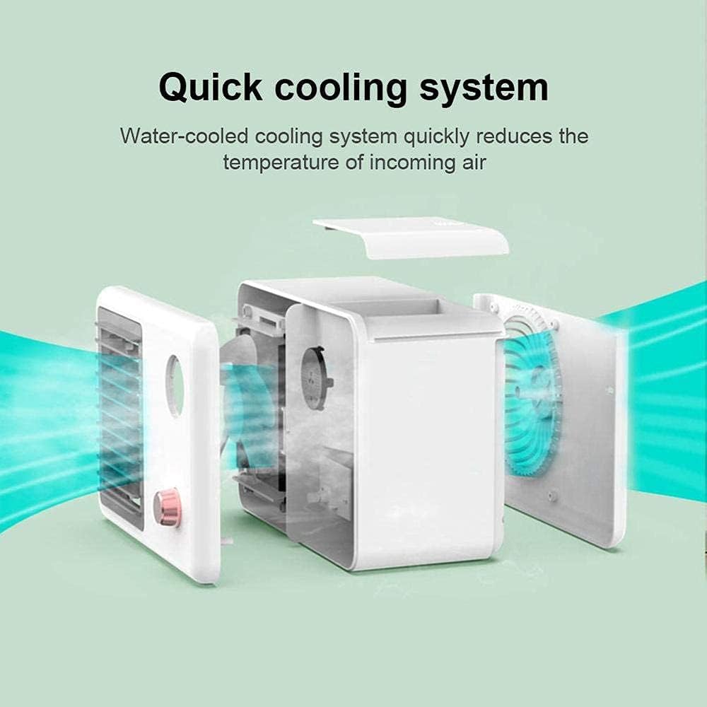 Retro Desktop Air Cooler Portable Mini Air Conditioner USB Table Humidifiers Air Cooling Fan 7 Colors Night Light-White