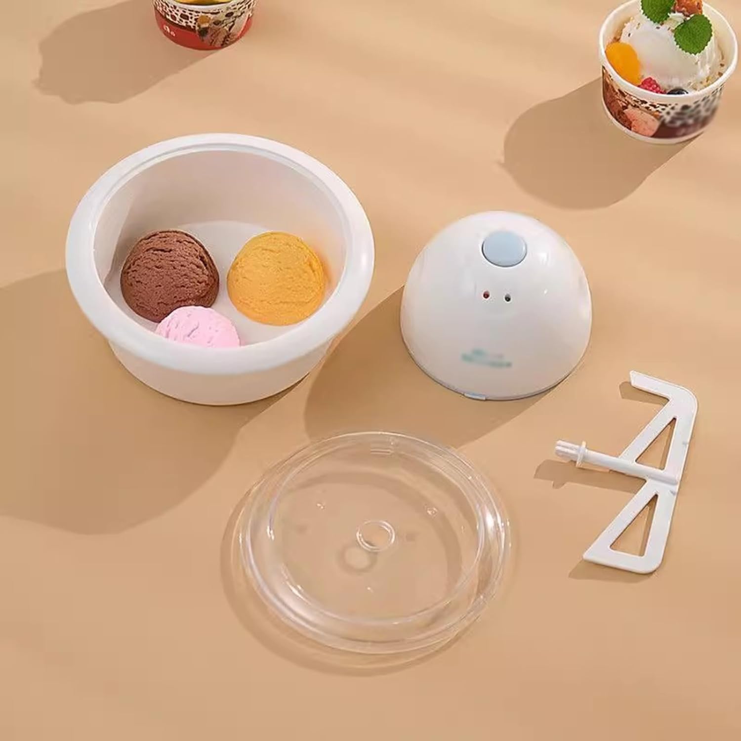 Ice Cream Maker Mini Children's Ice Cream Machine Stall Small Fully Automatic Home Made Sweet Cone Ice Cream Ice Cream Machine Table Top Ice Cream Machine，Fun Kitchen Appliance