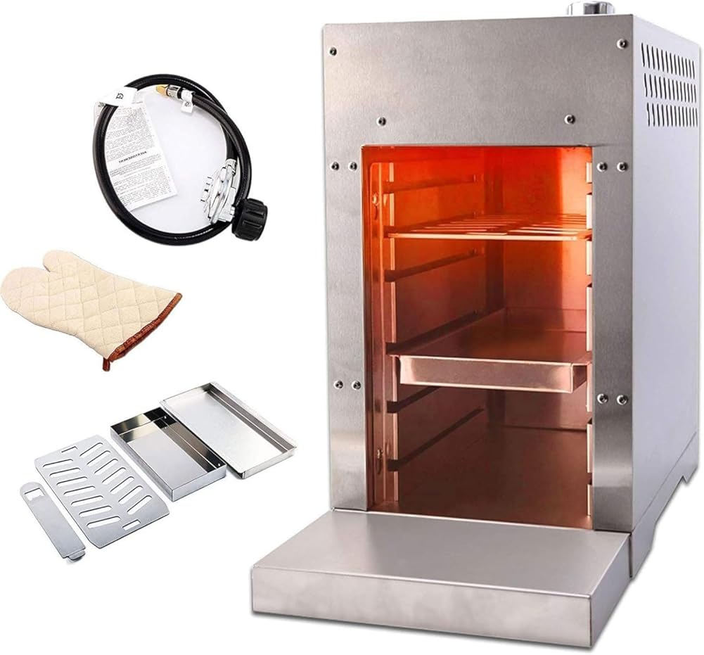 Portable Propane Grill,1500℉ Steak Searing Machine,Commercial Barbecue Broiler,Stainless Steel Quick Cooking Steak Broiler,for Meat,Pizza,Seafood,Veggies and More