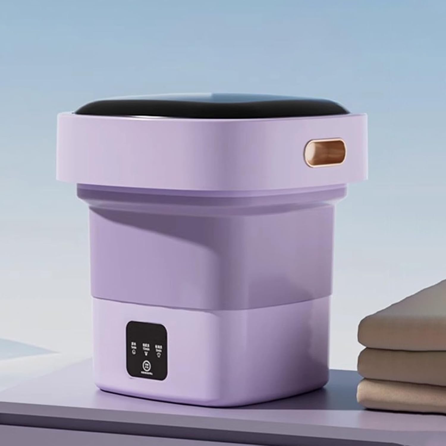 Mini Portable Washing Machine, 17L Small Foldable Washing Machine, Underwear Washer, Perfect for Household, Baby Clothes, Travel, Apartments/Dorms/RVs(Purple)