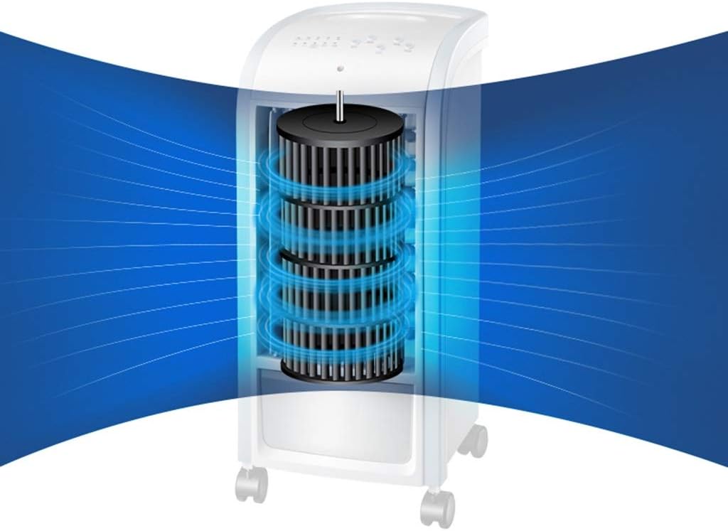 Portable Air Conditioner Fan Office Remote Control Bladeless Space Air Coolers,Ultra- Quiet Single Cool For Bedroom Air Conditioning Unit, house Water- Cooled Portable Cold Air Fan Blue