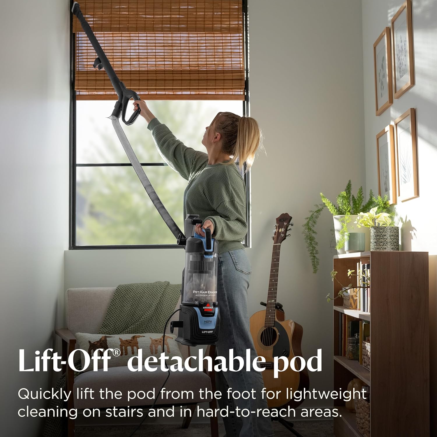 Bissell Pet Hair Eraser Allergen Lift-Off with Powerful Suction, HEPA, Tangle-Free Brush Roll, 39883