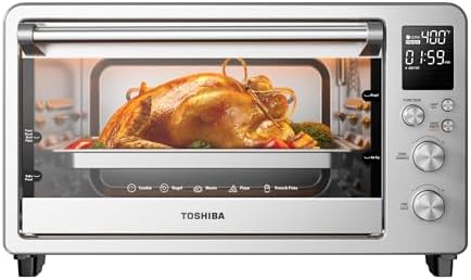 TOSHIBA ChefFry Air Fryer Toaster Oven Combo, 26.4 QT Large Capacity, 12-in-1 Countertop Toaster Oven, Stainless Steel