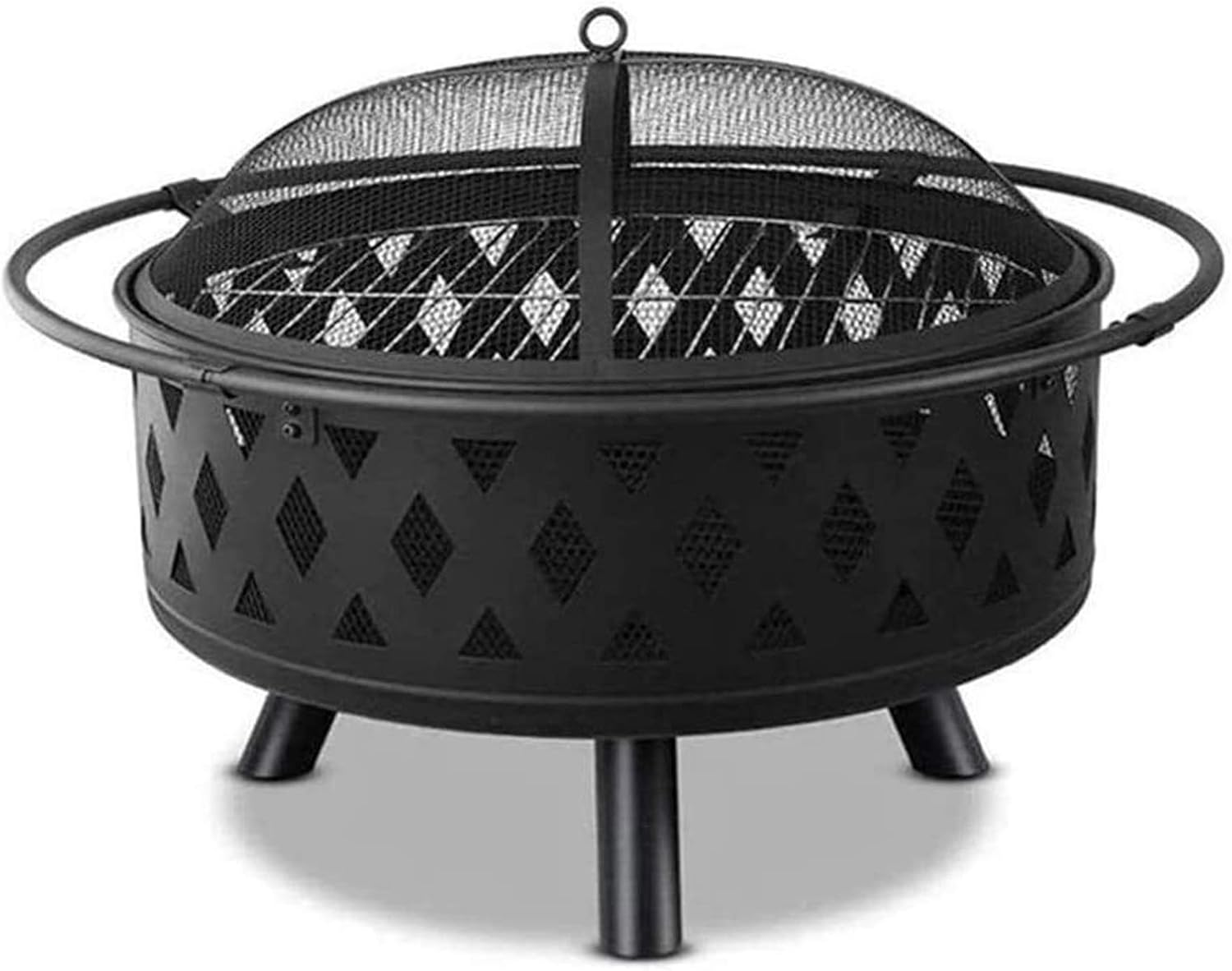 Outdoor Fire Pit Outdoor Fire Large Bonfire Wood Burning Patio Coal Grill Firepit for Outside Grill Charcoal Smokeless Grill with Spark Screen