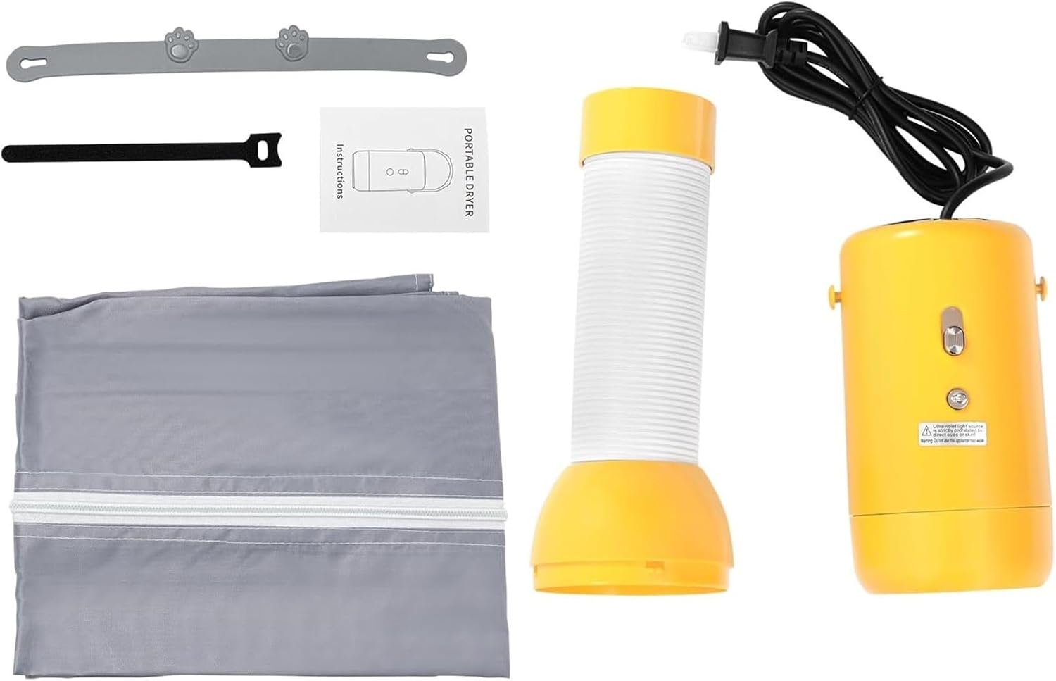 Portable Cloth Dryer, Multifunctional Small Dryer Machine, Fast-Drying Machine with Adjustable Timer, Travel-Friendly Mini Dryers for Apartments RV and Travel Outdoor(Yellow)