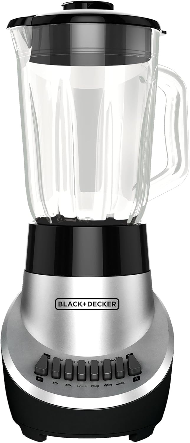 BLACK+DECKER BL1130SG FusionBlade Blender with 6-Cup Glass Jar, Silver